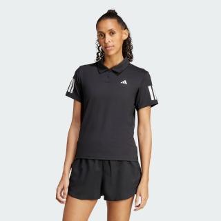 【adidas 愛迪達】短袖上衣 女 POLO衫 CLUB POLO 黑 JP1802