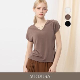 【MEDUSA 曼度莎】現貨-優雅珍珠項鍊垂墜簡約上衣 - 3色（M-XL）｜女休閒上衣 造型上衣(601-31701)