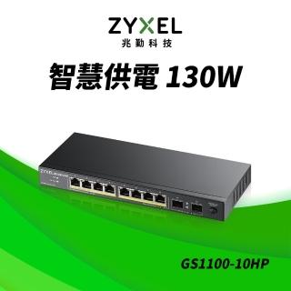 【ZyXEL 合勤】GS1100-10HP 8埠GbE企業級區域網路交換器