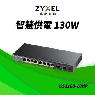 【ZyXEL 合勤】GS1100-10HP 8埠GbE企業級區域網路交換器