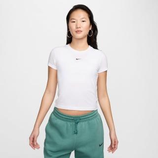 【NIKE 耐吉】短袖上衣 女 合身版型 微短版 AS W NSW NK CHLL KNT MD CRP 白 FV5509-100