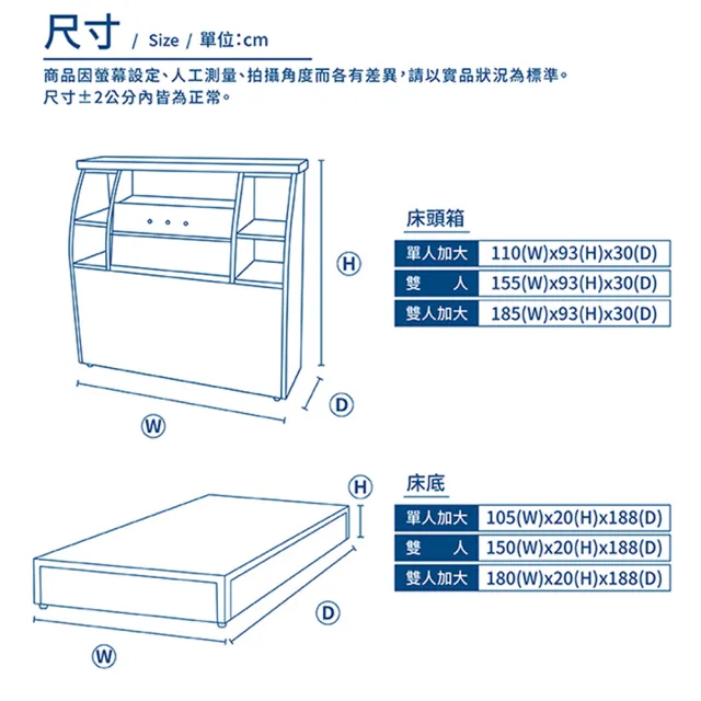 【A FACTORY 傢俱工場】派蒙 簡約收納房間2件組-單大3.5尺(床頭箱+床底)