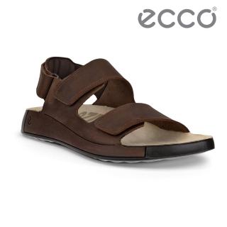 【ecco】ECCO COZMO M 科摩可調式休閒皮革涼鞋 男鞋(陶土色 50094402667)