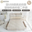 【藤原傢俬】白梧桐雙USB貓抓皮收納空間床組-雙抽5尺雙人(雙USB貓抓床頭+收納空間床底+抽屜X2)