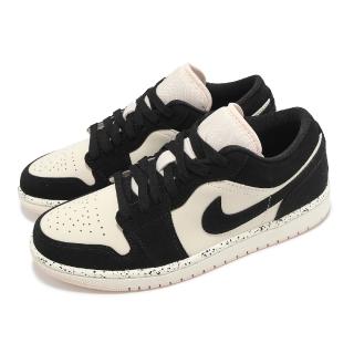 【NIKE 耐吉】休閒鞋 Wmns Air Jordan 1 Low 女鞋 男鞋 黑 淡粉 潑墨 AJ1(DC0774-003)
