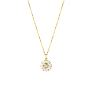 【Georg Jensen 官方旗艦店】DAISY 項鍊 - momo獨家款(18K黃金電鍍純銀 白瓷琺瑯 鑽石)