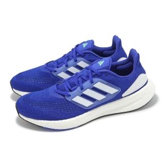 【adidas 愛迪達】慢跑鞋 Pureboost 22 男鞋 藍 白 緩震 運動鞋(HQ8583)