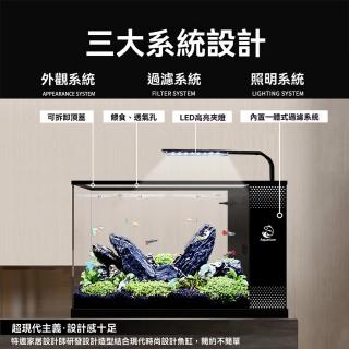 【星治】小型客廳魚缸 亞克力生態魚缸 側濾生態魚缸 智慧循環魚缸 預售十二工作天(造景套餐 30*15*20)