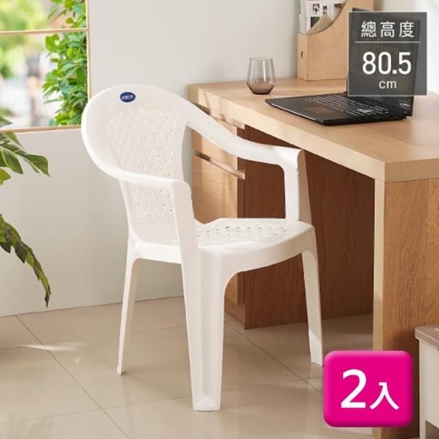 【KEYWAY 聯府】大山水藤休閒椅-2入 R669(扶手椅戶外椅塑膠椅)