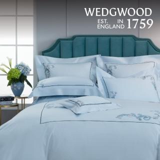 【WEDGWOOD】600織埃及棉 刺繡被套一件｜鳳羽雲霓 幻影藍(百貨款｜雙人180x210cm)