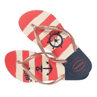 【havaianas 哈瓦仕】SLIM NAUTICAL系列 米色/玫瑰金 型號：00224(巴西集品 人字拖 夾腳拖 拖鞋 女鞋)