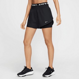 【NIKE 耐吉】短褲 休閒 運動 二合一 Dri-FIT 女 AS W NP DF 2IN1 SHORT TT 黑色(HJ1205010)