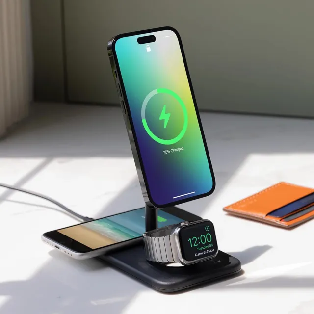 【Twelve South】HiRise 3 Deluxe MagSafe 三合一無線充電立架 - 黑色(TS-2303)