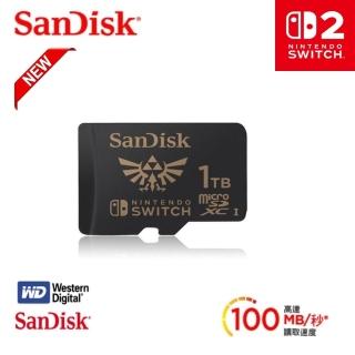 【SanDisk 晟碟】全新版 1TB Nintendo SWITCH 2 microSDXC U3 任天堂 專用記憶卡(100MB/s 原廠永久保固)