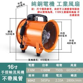 【永基】16寸110v工業級通風排風扇 無極超大風力抽風機 換氣扇(防油防潮防水大功率電機 不適閤家用)