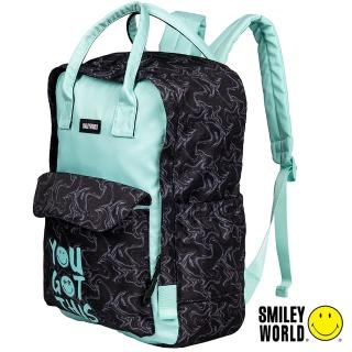 【Smiley World 微笑世界】防潑水手提後背二用後背包/手提包(防水包 黑)