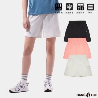 【Hang Ten】女裝-恆溫多功能-REGULAR FIT冰沙涼感3M吸濕快乾針織短褲(多色選)