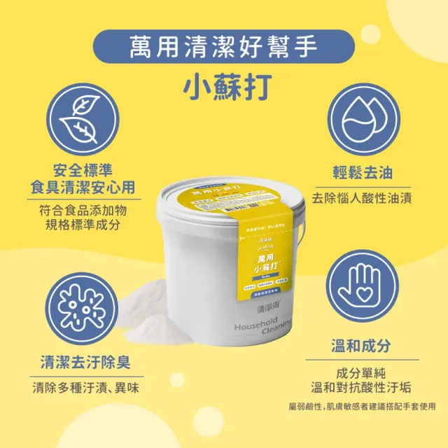 【清淨海】萬用小蘇打檸檬酸過碳酸鈉 3入組(家庭清潔/除垢/除臭/去味/洗衣機清潔/去霉/巧檸酸/巧蘇打)