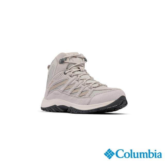 【Columbia 哥倫比亞】女款-防水高筒登山鞋-寬楦-化石灰(UBK09980FU/JS)