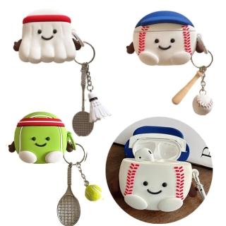 【東京 Ito】Airpods 4 耳機保護殼套鑰匙扣(可愛矽膠防摔 jellycat 網球棒球羽毛球 藍芽 apple 蘋果)