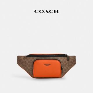 【COACH】蔻馳官方直營 RACER撞色經典Logo腰包-QB/辣橙色 混合色(CAJ77)