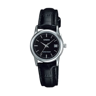 【CASIO 卡西歐】指針女錶 皮革錶帶 防水 日期顯示(LTP-V002L-1A)