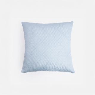 【特力屋】沁涼格紋環保抱枕 45X45 藍