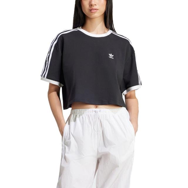 【adidas 愛迪達】女 3S LOOSE CROP T 短袖上衣 - JC8149
