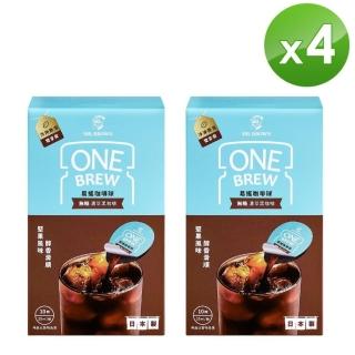 【金車/伯朗】伯朗ONE BREW易搖咖啡球-無糖濃萃黑咖啡25MLx10包(共4盒)