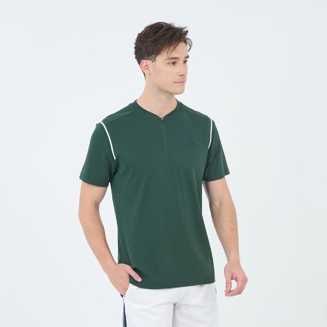 【GIORDANO 佐丹奴】男裝涼感抗UV拉鍊短袖上衣 G-Motion Tennis系列(42 鐵杉綠)