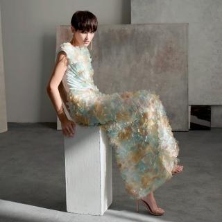 【KERAIA 克萊亞】蝴蝶夫人立體花朵長禮服