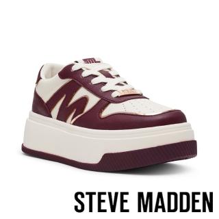 【steve madden】拼接M字厚底休閒鞋 DYNAMO(酒紅色)
