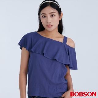 【BOBSON】女款單裸肩荷葉上衣(71086-59)