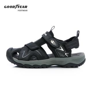 【GOODYEAR 固特異】魅影-3E寬楦護趾運動涼鞋/男鞋 可拆式後帶 橡膠大底 黑(GAMS53720)