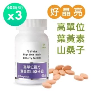 【SALVIA】Salvia高單位複方葉黃素山桑子錠3瓶共180顆(全方位明亮八大營養素)