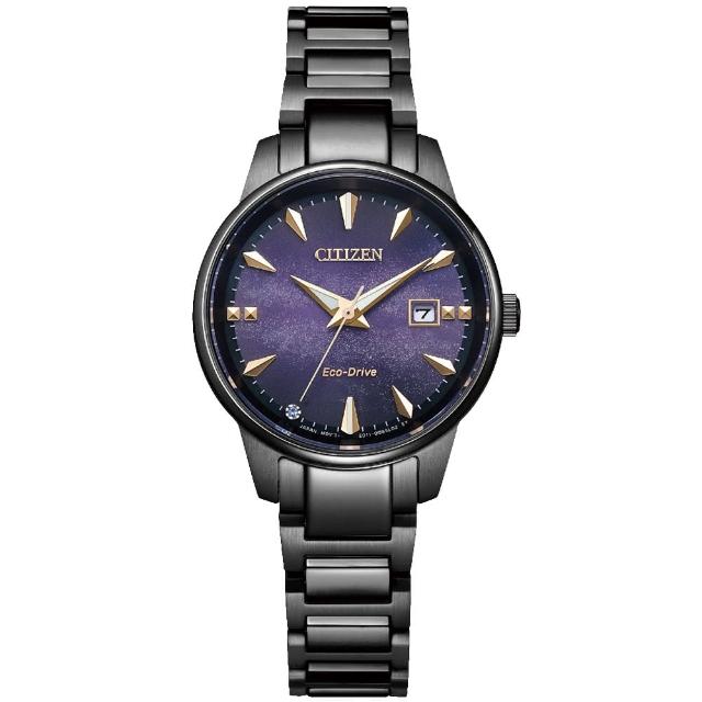 【CITIZEN 星辰】PAIR系列 光動能紫夜星河腕錶/29.2mm(EW2595-81X)