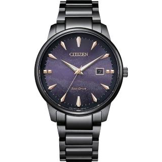 【CITIZEN 星辰】PAIR系列 田馥甄Hebe廣告配戴款 光動能紫夜星河時尚腕錶/39.2mm(BM7595-89X)