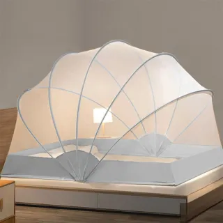 【匠藝家居】升級鋼骨七骨蚊帳 折疊蚊帳 蚊帳雙人 蒙古包蚊帳 1.5米雙人蚊帳(七個骨架超穩固 A類母嬰級)