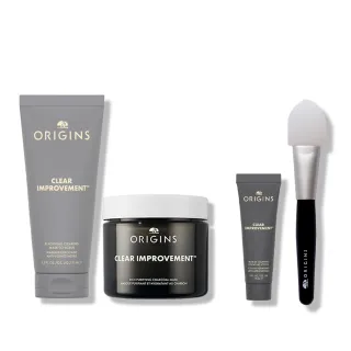 【ORIGINS 品木宣言】零黑粉淨化面膜組(泥娃娃奇亞籽面膜75ml+0黑粉面膜75ml)