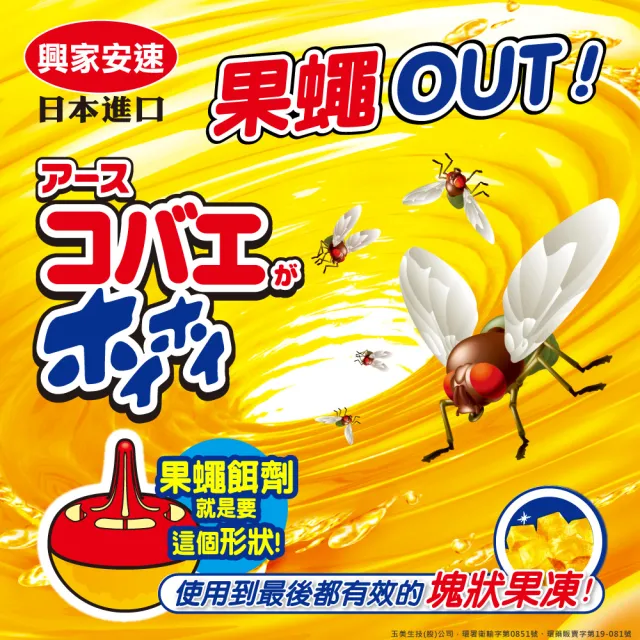 【興家安速】除蟲超值組(果蠅餌劑38g+蟑螂餌劑2gx12入)