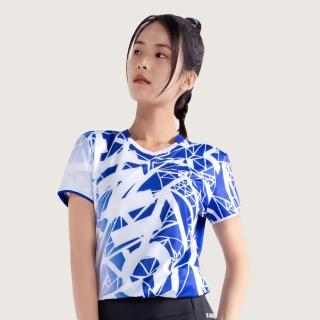 【JNICE 久奈司】女版 藍鑽 羽球 競技衫 排汗衫 運動上衣 機能上衣 運動服 羽球服 大賽服-白藍(JT-971W-WH)