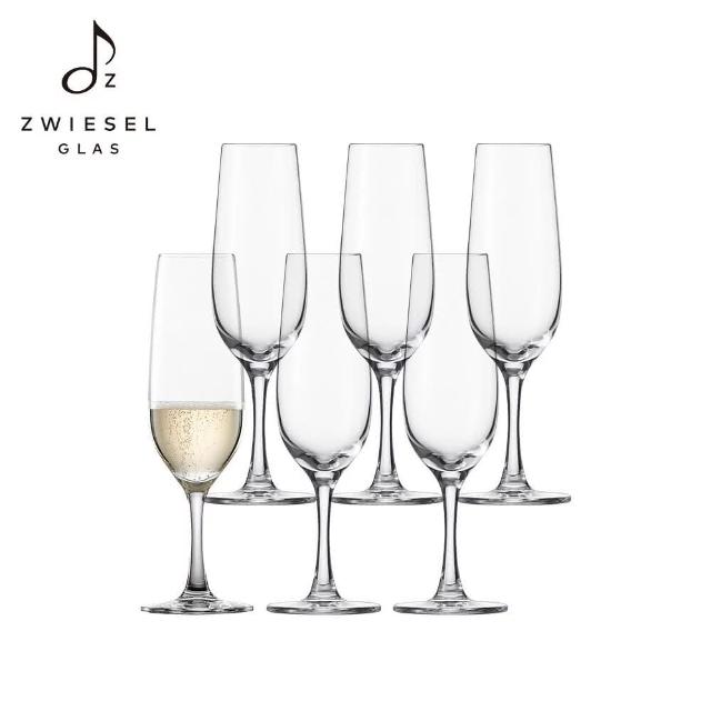 【ZWIESEL GLAS】德國水晶酒杯 Congresso  香檳杯 235ml 6入組(紅酒杯/白酒杯/玻璃杯/水晶杯)
