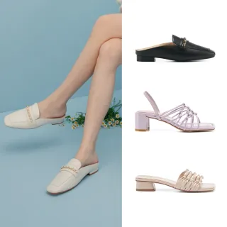 【AS集團】MODA MODAY 韓系美學真皮穆勒拖鞋/通勤鞋/高跟涼鞋(多款任選)