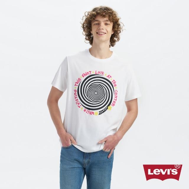 【LEVIS 官方旗艦】男款 合身版短袖T恤 / 螺旋Logo 白 熱賣單品 22491-1330