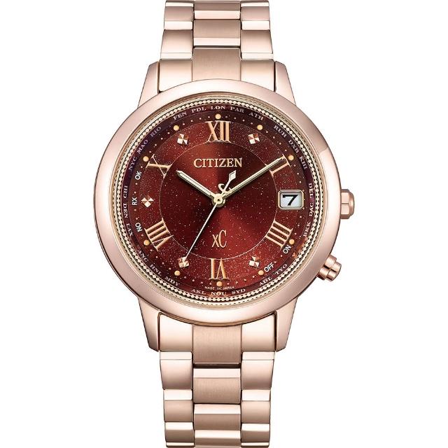 【CITIZEN 星辰】魅力酒紅腕錶/36mm 聖誕推薦(CB1138-62W)