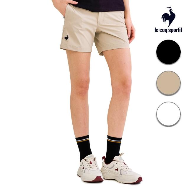 【LE COQ SPORTIF 公雞】官方直營 抗UV/防潑水平織休閒短褲 女款-3色-LWV82381