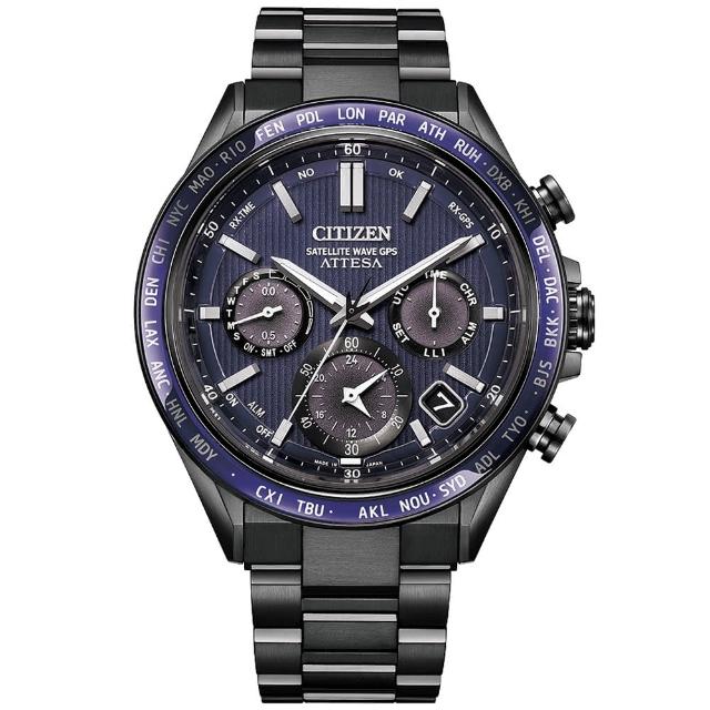 CITIZEN 星辰 GENTS 光動能GPS衛星對時錶 紺星款 CC4059-64L