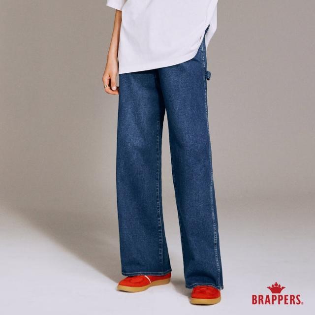 【BRAPPERS】女款 Boy friend系列-高腰彈性工裝直筒褲(深藍)