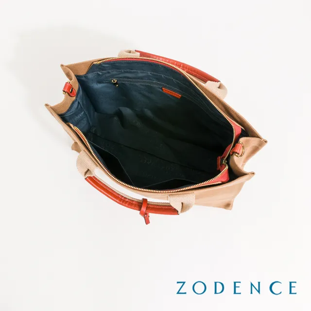 【ZODENCE 佐登司】SAFARI恆彩帆布商務休閒手提斜背方包-大(駝)