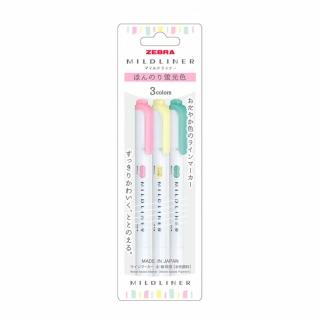 【ZEBRA 斑馬牌】3色雙頭螢光筆~淡柔系 WKT7-3C(MILDLINER 套筆 手帳)